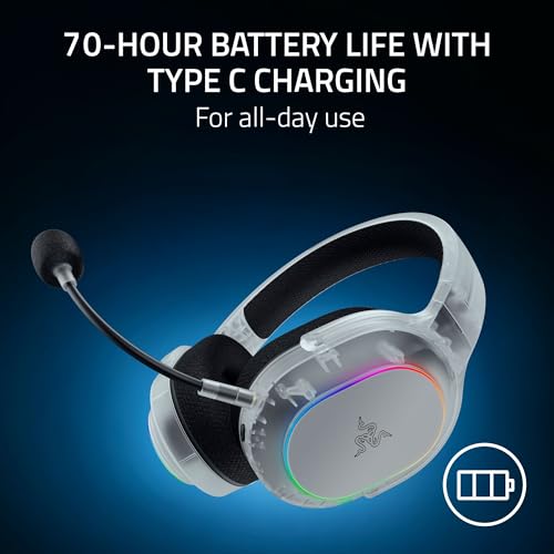 Razer Barracuda X Chroma Wireless Gaming Headset, Phantom White | 2.4GHz Wireless & Bluetooth, Lightweight, RGB, 40mm Drivers, Cardioid Mic, 70 Hr Battery - color: Phantom White