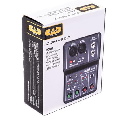 CAD Audio MXU2 2‑Channel USB Audio Mixer with XLR Combo Inputs - style: MXU2 2-Channel Mixer