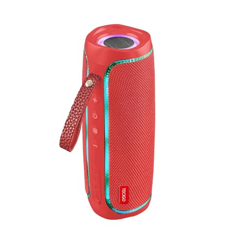 Portable Bluetooth Speakers Long-Lasting Wireless Bluetooth Speaker with Bluetooth 5.3 Technology All-Around Wireless Speaker Black (Red) - color: Red