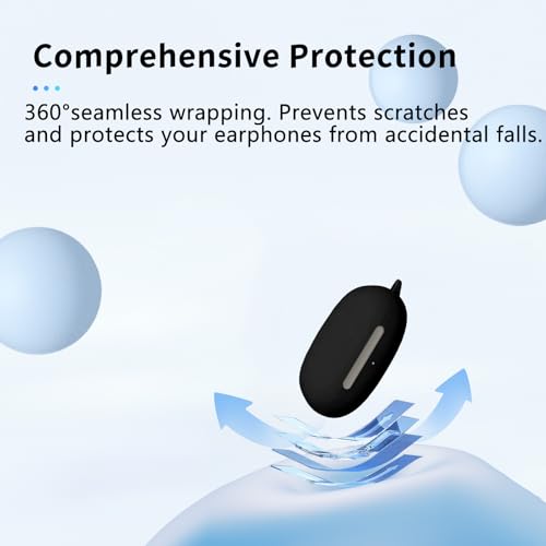 for Beats Powerbeats Fit Case Cover,NOUKAJU Earphone Protective Cover(with Carabiner + Lanyard + Cleaning Pen) Drop-Proof,Scratch-Proof,Shock-Proof,Case for Beats Powerbeats Fit(Black)