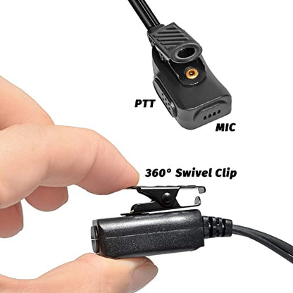Walkie Talkie Earpiece for Midland Walkie Talkies GXT1000VP4 LXT500VP3 GXT1050VP4 GXT1000XB, Two Way Radio Surveillance Earpiece Headset Ear Piece with Mic and Clear Acoustic Coil Tube, Pack of 2