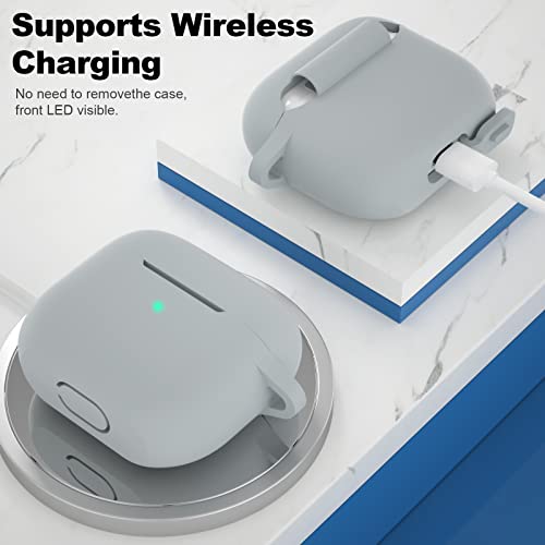 Compatible with AirPods 3 Case, Protective Silicone Cover for AirPods 3rd Generation Case 2021, Wireless Charging - Grey - color: C-Grey