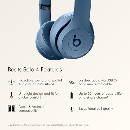Beats Solo4 with AppleCare+ for Headphones (2 Years) - Slate Blue - color: Slate Blue, style: With AppleCare+