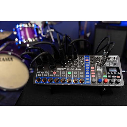 Zoom LiveTrak L-6max 12-Channel Mixer & + MDR-7506 Headphones Bundle | For Music, Podcasting & Live Sound + Battery Charger + XLR Cable + Cleaning Cloth + Wire Straps