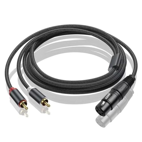 3.3 FT Female XLR to Dual RCA Y Splitter Patch Cable,Unbalanced XLR Female to 2 RCA/Phono Plug Stereo Audio Interconnect Duplicator Lead Y-Cable Adapter - size: 3.3 FT