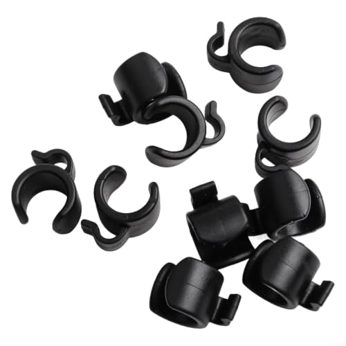 10 Pack Plastic Mic Cable Clips for Tripod Stand, ABS Microphone Wire Clamps Holder for Studio Desktop PC, Black Cable Management Organizers for 20-25mm Pipes(20mm) - size: 20mm