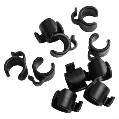 10 Pack Plastic Mic Cable Clips for Tripod Stand, ABS Microphone Wire Clamps Holder for Studio Desktop PC, Black Cable Management Organizers for 20-25mm Pipes(20mm) - size: 20mm