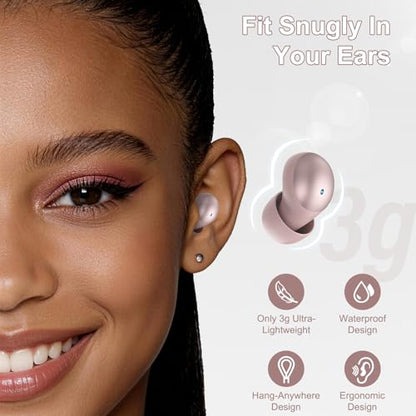 Sleep Earbuds Bluetooth 6.0 in Ear, Sleep Headphones with Sleep Monitor APP, 2026 New Mini Sleep Ear Buds with Small Earplugs for Side Sleepers, 48H Playtime Sleep Earphones with Sleep Mode Rose - color: Rose Gold