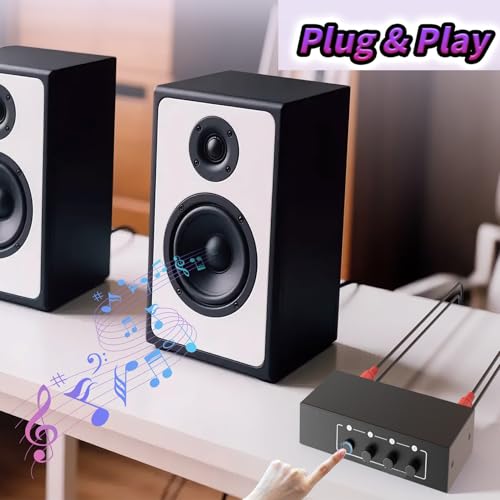 4-Way RCA L/R & 3.5mm Stereo Audio Splitter 1 in 4 Out