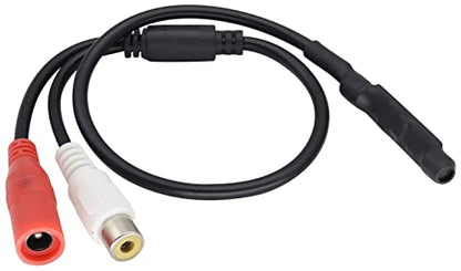 CCTV Microphone to RCA+DC5521 Audio Cable - color: 2plug-Mic