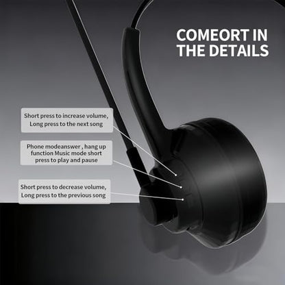 Trucker Bluetooth Headset with Mic,Single-Ear wireless Headset for work, Trucker Bluetooth Headset with Hands-Free Calls, Clear Online Meetings & Long-Haul Driving, Comfortable for All-Day Wear
