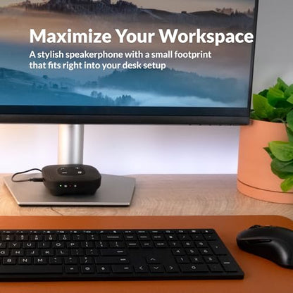 Cyber Acoustics Conference Speakerphone (SP-2000) - USB and Bluetooth, Advanced DSP with 360 Degree Noise Cancelling Microphone with 3m Range, 66 Ft BT Wireless Range - style: USB & BT Speakerphone