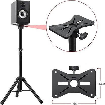 Speaker Tripod Stands, Adjustable PA DJ Short Tripod Stand | Mini Speaker Stand Compatible Insert Safety Pin and Knob Tension