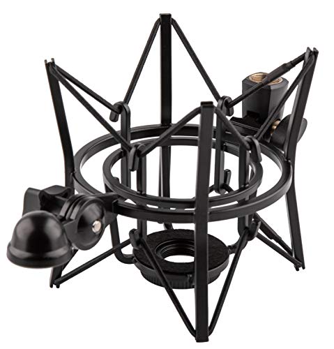 Microphone Shock Mount with Integrated Pop Shield for Rode Mics like K2, NT1-A,NT1000, NT2-A, NT2000, NTK, Podcaster and Procaster (20mm Internal Thread).