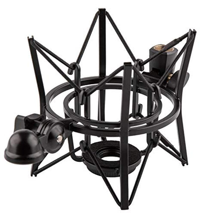 Microphone Shock Mount with Integrated Pop Shield for Rode Mics like K2, NT1-A,NT1000, NT2-A, NT2000, NTK, Podcaster and Procaster (20mm Internal Thread).