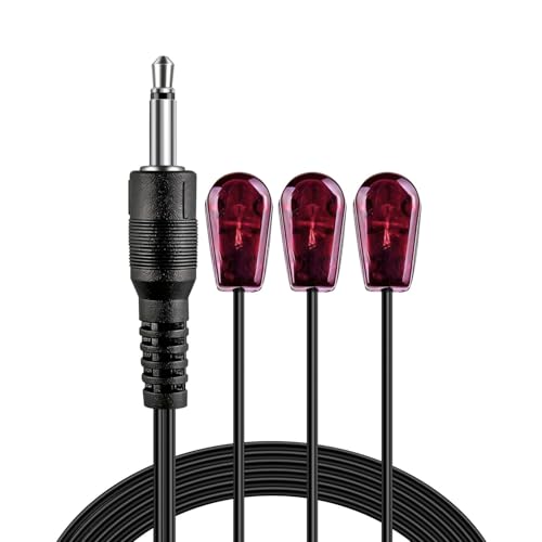 TNP 듀얼 IR 이미터 케이블, AV 수신기 및 TV용 3m 3.5mm 익스텐더 | 케이블 박스, Xbox One 및 숨겨진 홈 시어터 장치용 2개의 접착 눈이 있는 적외선 블래스터 연장 케이블 - size: 3 IR Eye Emitter