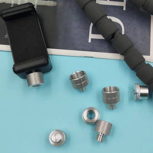 8 Pcs Mic Stand Adapter Mic Thread Adapter Set, 5/8 Female to 3/8 Male and 3/8 Female to 5/8 Male, 1/4 Female to 5/8 Male and 3/8 Female to 1/4 Male, 8 Different Screw Adapters for Microphone, Silver - color: Silver