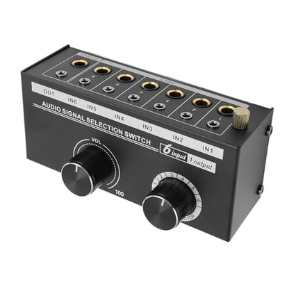 Stereo Audio Selector er, 6 in 1 Out Stereo Audio