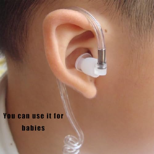 10 Pack White Ear Pieces,Acoustic Coil Tube Earpiece for Two-Way Radios, Compatible with Baofeng, Motorola, Kenwood, Retevis, Midland, Walkie Talkie Headset - color: White Ear Pieces 10 pack