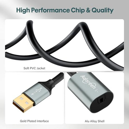 Adoreen Male USB A 2.0 to Female Toslink Digital Optical Audio Cable Adapter 0.6 Ft, USB to SPDIF Port Fiber Optic Converter, for Laptop Computer PC PS5/PS4, NOT for TV Or Other-Unidirectional - style: USB-A to Toslink