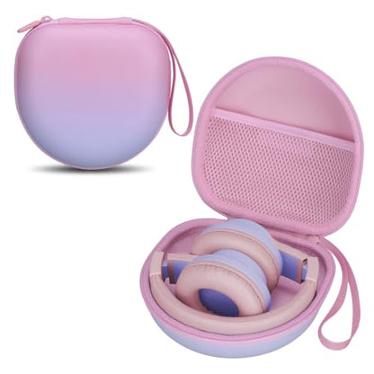 Kids Headphone Case for Candy Bila/Acer Gradient Pink(Case Only) | for iClever BTH12 HS19 BTH20 BT22/JBL junior 320/JoySpark/ADOOPE/Voopwink/MIDOLA/EarFun/IMYB/noot Products Kids Headphones - color: Gradient Pink