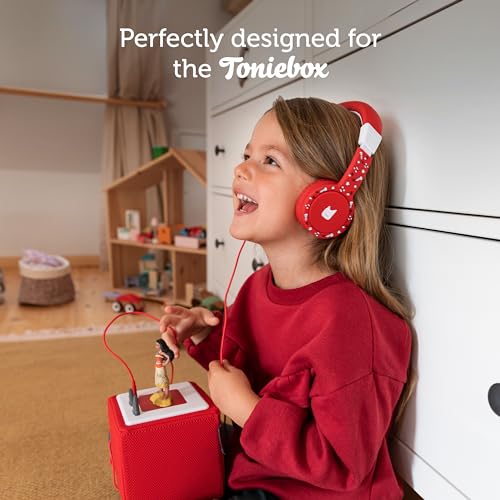 Tonies Foldable Wired Headphones for Kids - Comfortably Designed to fit On-Ear - Works with Toniebox 1 and All 3.5mm Devices - Pink - color: Pink