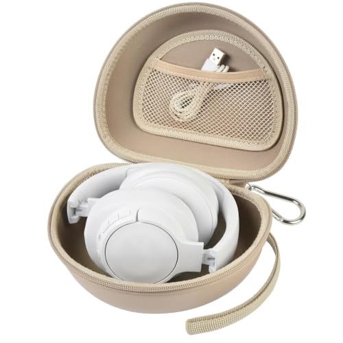 Comecase Headphone Case Compatible with JBL Tune 720BT 770NC, Khaki | Hard Shell Travel Storage for Foldable Over-Ear Headphones, with Mesh Pocket for Cables. Case Only, Headphones Not Included - color: Khaki