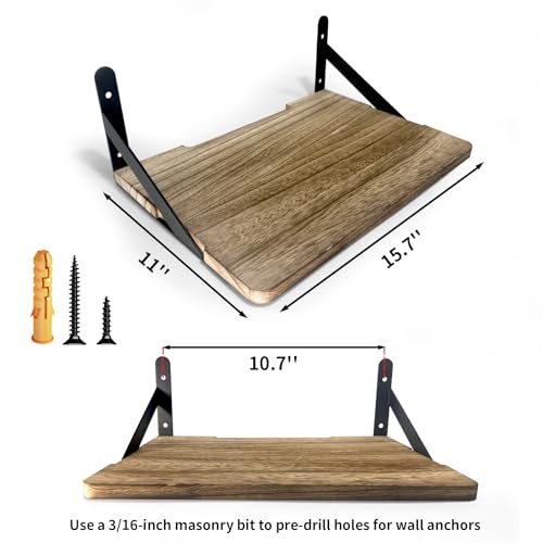 Projector Shelf 15.7"x11" with Cable Cutout, Wall Mount Shelf for Projector