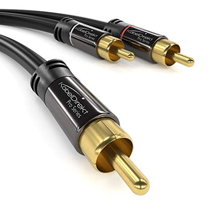 KabelDirekt – RCA/Phono Y Cable – 1×2 – 15ft | Coax, male/male plugs, analog/digital, adapter for subs/amps/Hi-Fis/home theater/receivers, black - size: 15 feet, style: 1-Pack