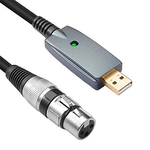 USB Microphone Cable,XLR Female to USB Mic Link Converter Cable for Microphones or Recording Karaoke Sing,20 feet - size: 20 Feet
