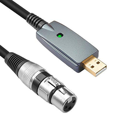 USB Microphone Cable,XLR Female to USB Mic Link Converter Cable for Microphones or Recording Karaoke Sing,20 feet - size: 20 Feet