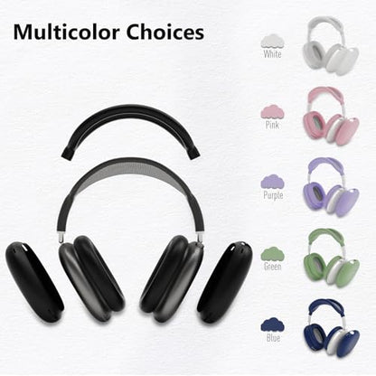 Cover Compatible with AirPods Max, Apple AirPod Max Ear Pad, Ear Cups and Headband Cover 3 in 1, Anti-Scratch Soft Silicone Headphone Accessories, White - color: White