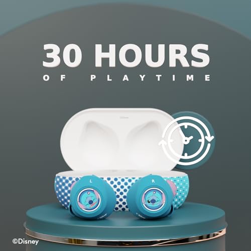 Disney Lilo and Stitch Bluetooth Earbuds w/Charging Case- Wireless Headphones w/Built-in Mic+ Up to 30 Hrs Playtime- Lilo and Stitch Gifts for Girls,Boys,Women,Men,All Fans of Lilo and Stitch Stuff - color: Stitch Expressions