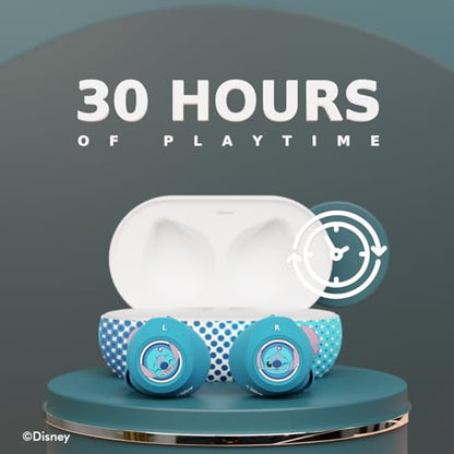 Disney Lilo and Stitch Bluetooth Earbuds w/Charging Case- Wireless Headphones w/Built-in Mic+ Up to 30 Hrs Playtime- Lilo and Stitch Gifts for Girls,Boys,Women,Men,All Fans of Lilo and Stitch Stuff - color: Stitch Expressions