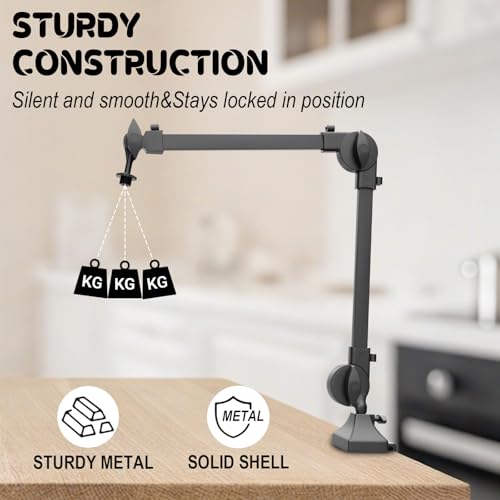 Boom Arm Kit for Microphone with 5/8 Inches Screw Adapter,Strong Microphone Stand Kit,Adjustable Microphone Stand with Desktop Mount Clip, Suitable for Live Streaming, Gaming and Singing