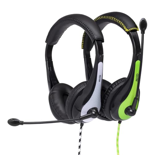 Avid Products AE-36 Headset in Green with Adjustable Boom Microphone for School, Classroom, Education, Testing and Assessment (10 Pack) - color: Green, size: 10 Pack