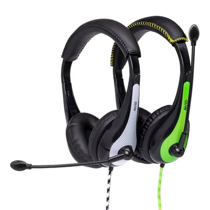 Avid Products AE-36 Headset in Green with Adjustable Boom Microphone for School, Classroom, Education, Testing and Assessment (10 Pack) - color: Green, size: 10 Pack
