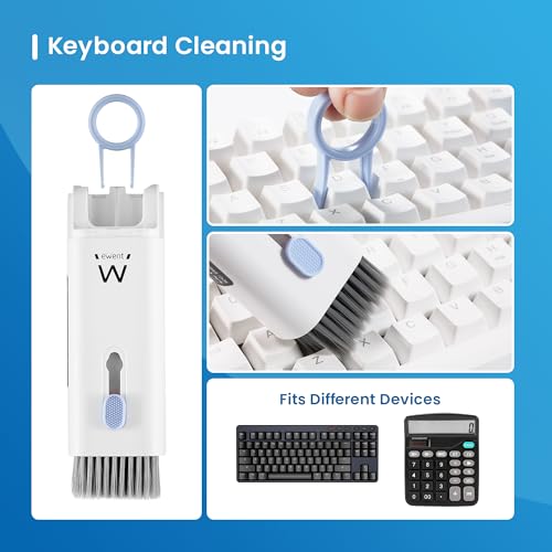 Ewent Keyboard Cleaner Kit 7in-1, Multifunction Cleaner Brush with Key Puller, All-in-One Cleaning kit, Empty Spray Bottle for PC Screen, Camera, Tablet, Smartphone, Earbuds Cleaning Pen for Airpods