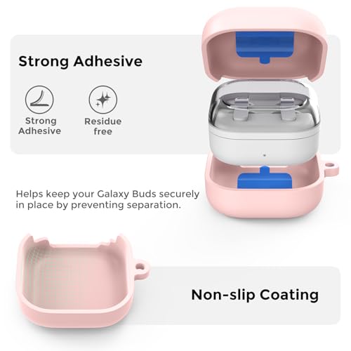 AhaStyle Silicone Case for Samsung Galaxy Buds4 and Galaxy Buds4 Pro (2026) | Skin-Friendly Soft Touch, Full Protection,Shockproof, with Carabiner, Wireless Charging, Headphone Accessories, for Men Women - color: Galaxy Buds4/Buds4 Pro, Pink