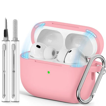 Ljusmicker for AirPods Pro 3 Case 2025 with Magnetic Lock,Pink | Soft Silicone Protective Cover for Apple AirPod Pro 3rd Generation Case with Cleaner Kit & Keychain for Women Men,Shockproof - color: A1-Pink