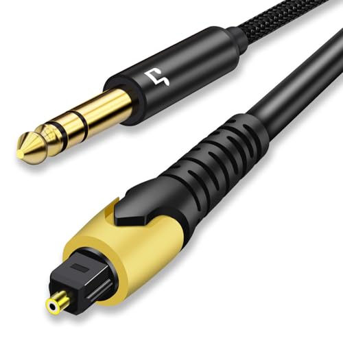 192KHz DAC Optical to 6.35mm TRS Stereo Converter,Optical Audio Cable to 1/4" AUX Cable Adapter,Digital to Analog Audio Converter for HDTV DVD Set-top Boxes(O-ptical to 1/4") Aux Cable - 3FT - size: 3FT