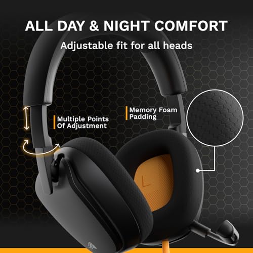 GLORIOUS GHS Eternal - Stereo Gaming Headset for PC, PS5, PS4, Xbox, Switch - Custom Tuned Angled Drivers, Adjustable Crystal Clear Detachable Mic, 3.5mm - Durable, All Day/Night Comfort - Black - color: Black