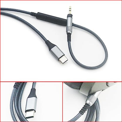NewFantasia USB C Audio Cable Compatible with Sennheiser HD598 HD598Cs HD560s HD598SE HD620S HD400PRO HD599 HD505 Headphone, Remote Volume Mic Compatible with iPhone 17/ Air /16/15/iPad
