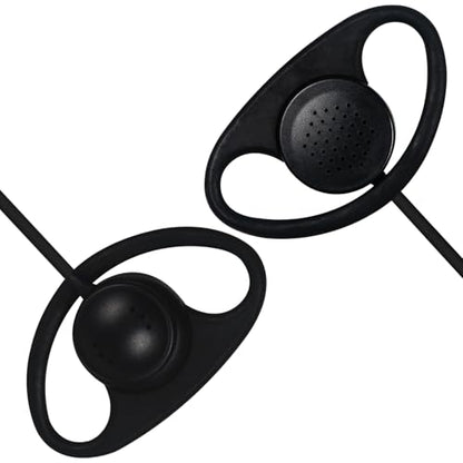 Walkie Talkie Earpiece with Mic PTT 2 Pin D Shape Headset Ear Piece, 2 Pack | Radio Earpiece Compatible with Baofeng UV-5R BF-888S Retevis H-777 RT21 RT22 Arcshell AR-5 Kenwood 2 Way Radio - size: D Shape 2Pcs