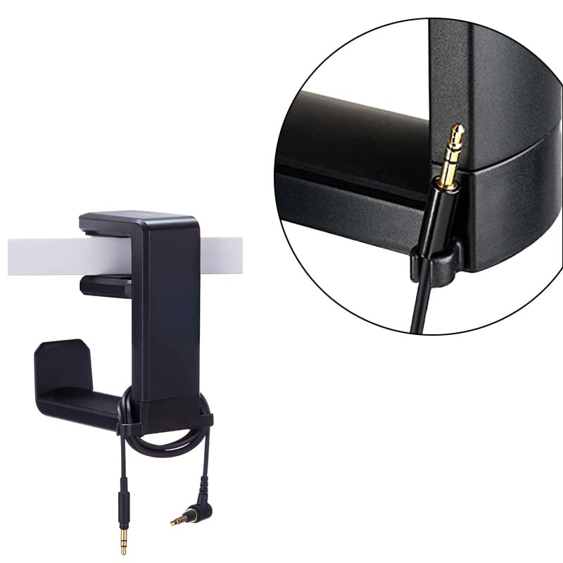 Black 360 Degree Rotation Adjustable Headphone Stand Headset Hanger PC Gaming Headset Headphone Hook Holder Hanger Mount