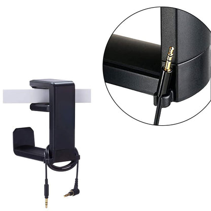 Black 360 Degree Rotation Adjustable Headphone Stand Headset Hanger PC Gaming Headset Headphone Hook Holder Hanger Mount