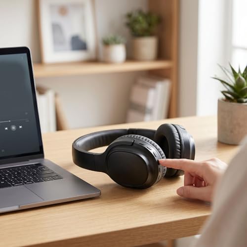 Professional Wired Over Ear Headphones for Everyday Studio Monitor Headphones Mixing DJ Stereo Headsets 40mm Drivers Bluetooth 5.4, 60 Hours of Continuous