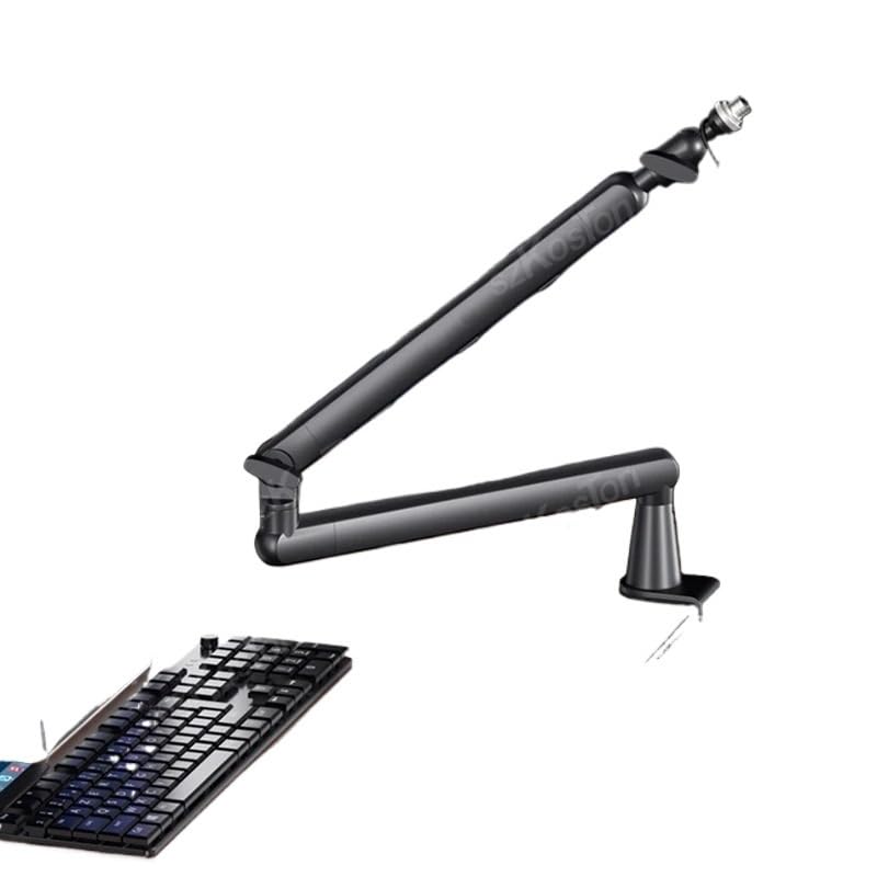 Compatible For Shure SM7B, MV7, AM8, K688; Professional Low Profile Mic Arm With Extended Riser & Cable Management