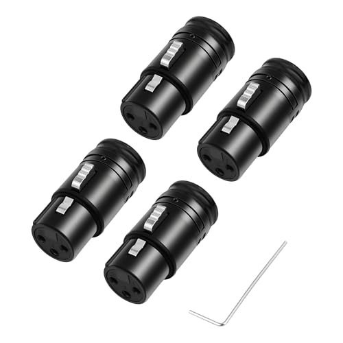 XLR Right Angle Adapter 3 Pin 90 Degree Rotatable XLR Female Connector for DIY Microphone Audio Cable 4PCS - style: Kinweistex 3 Pin 90 Degree Rotatable XLR Female Connector