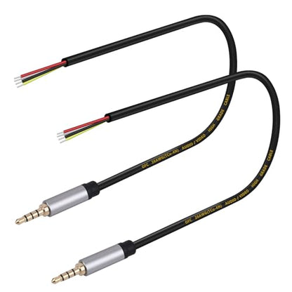 HIEbee Replacement 3.5mm 1/8" TRRS Stereo Male Plug to Bare Wire Open End Audio Cable for Headphone Headset Earphone